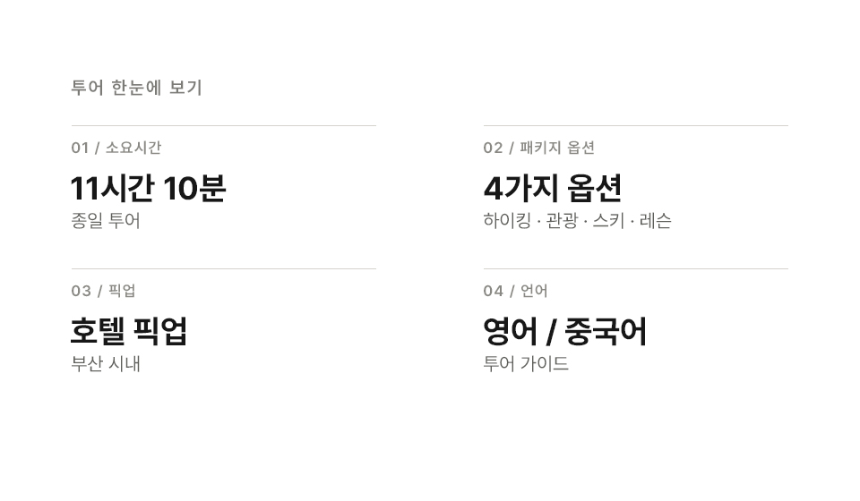 무주 덕유산 스키 & 하이킹 일일 투어
