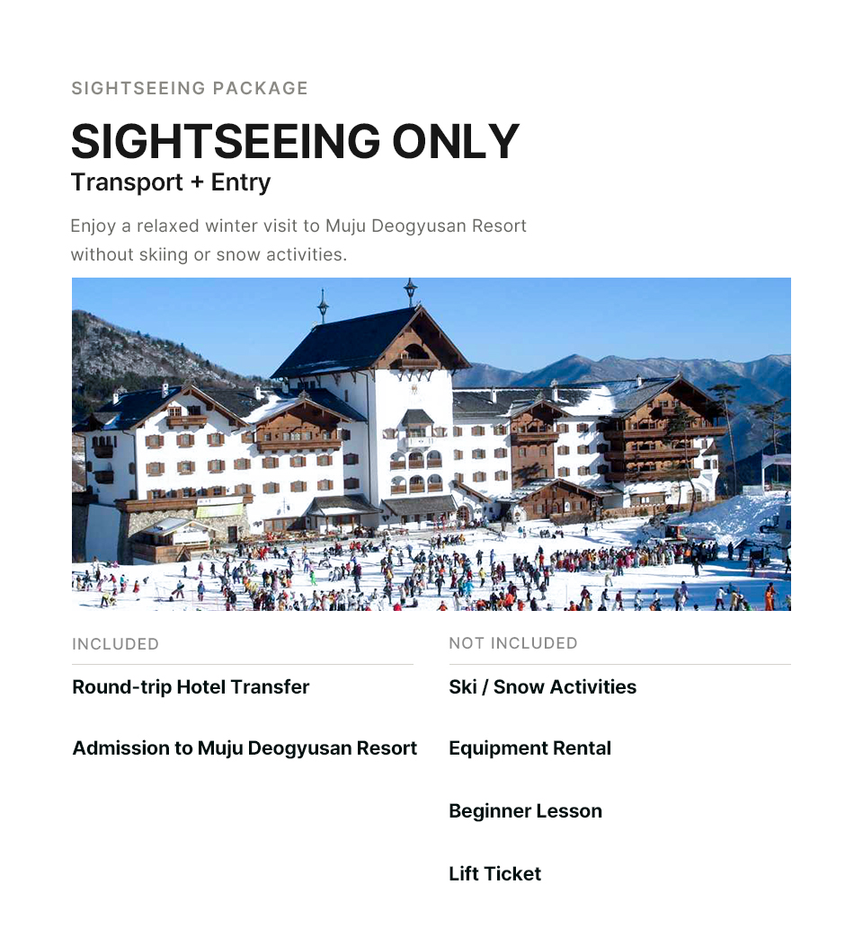 Muju Deogyusan Ski & Hiking Day Tour from Busan