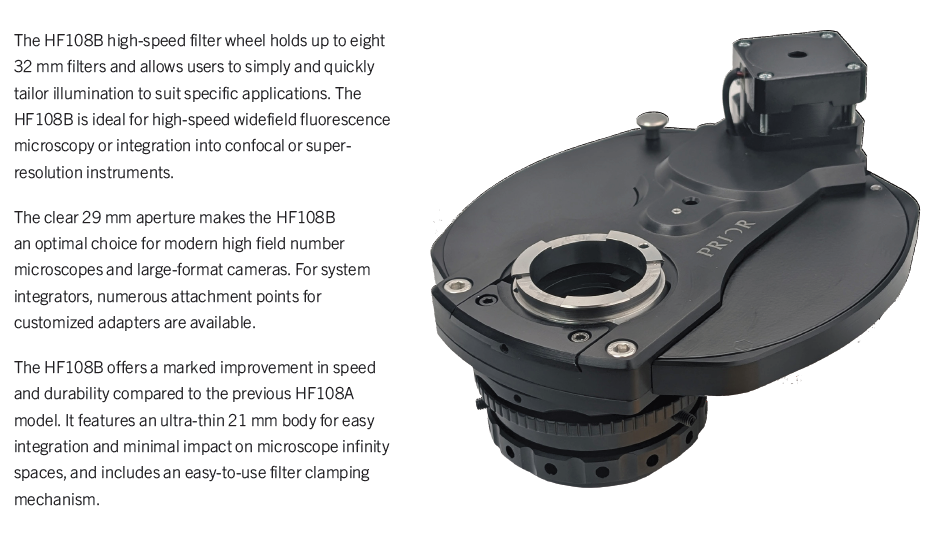 아이앤지플러스 Prior 고속 멀티채널 형광 이미징 필터 휠