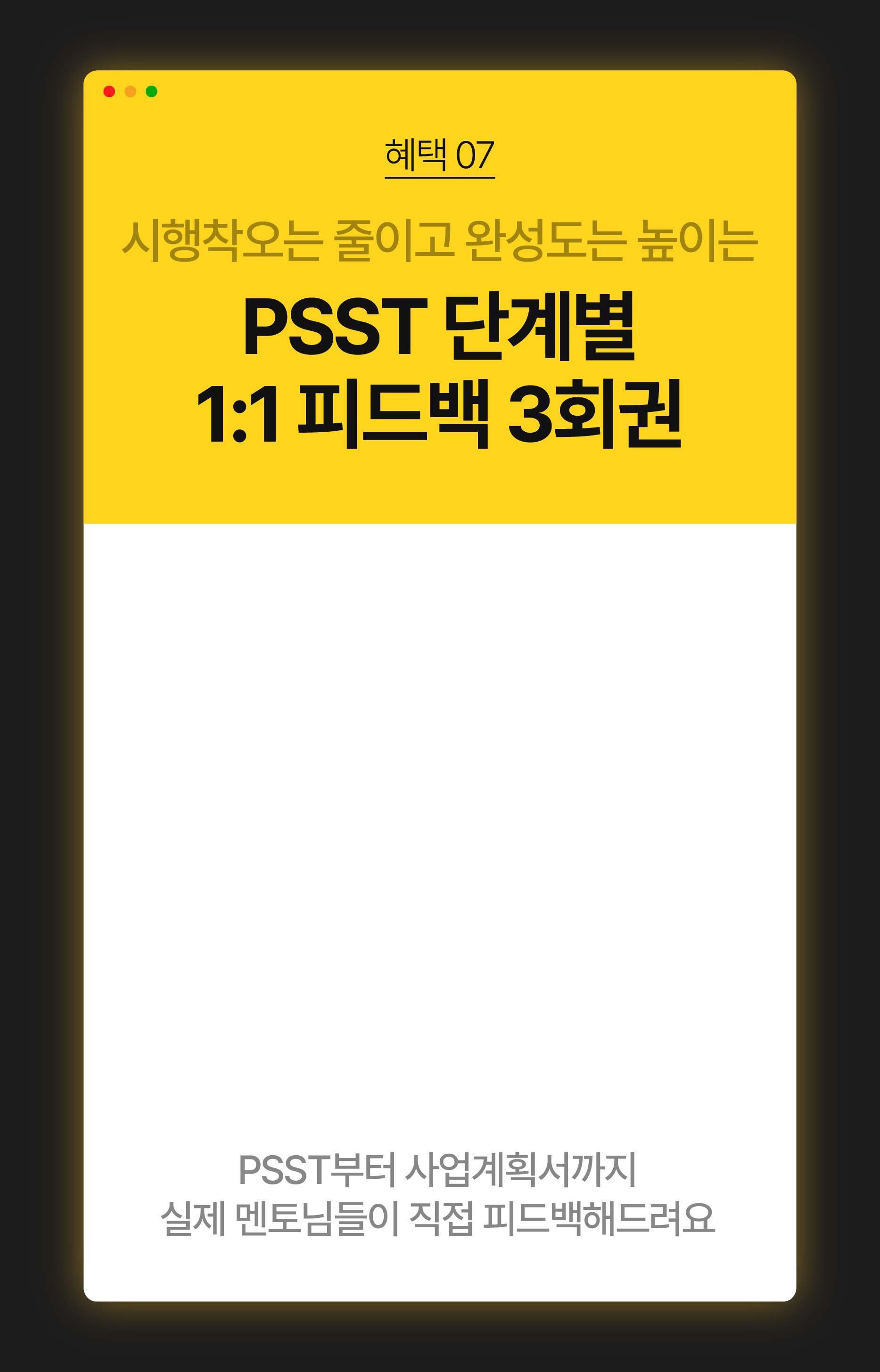 [Pro] 정부지원 1억 확보를 위한 1:1 맞춤형 사업계획서 컨설팅