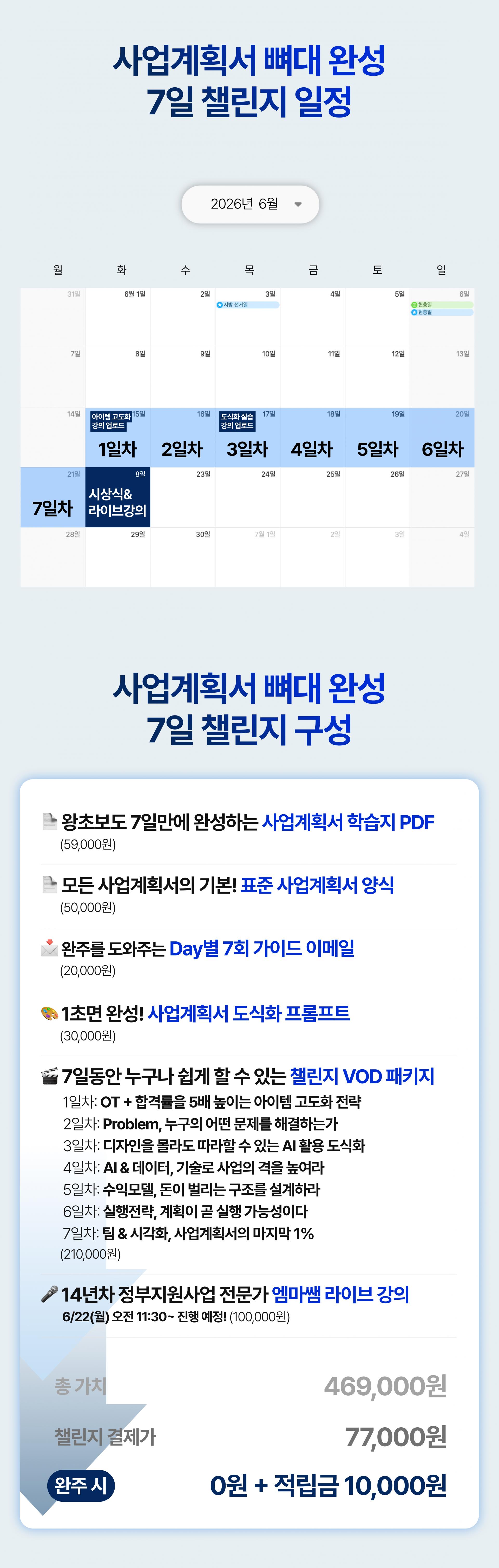 5월 15일 시작⏰ 2026 사업계획서 완성 7일 챌린지