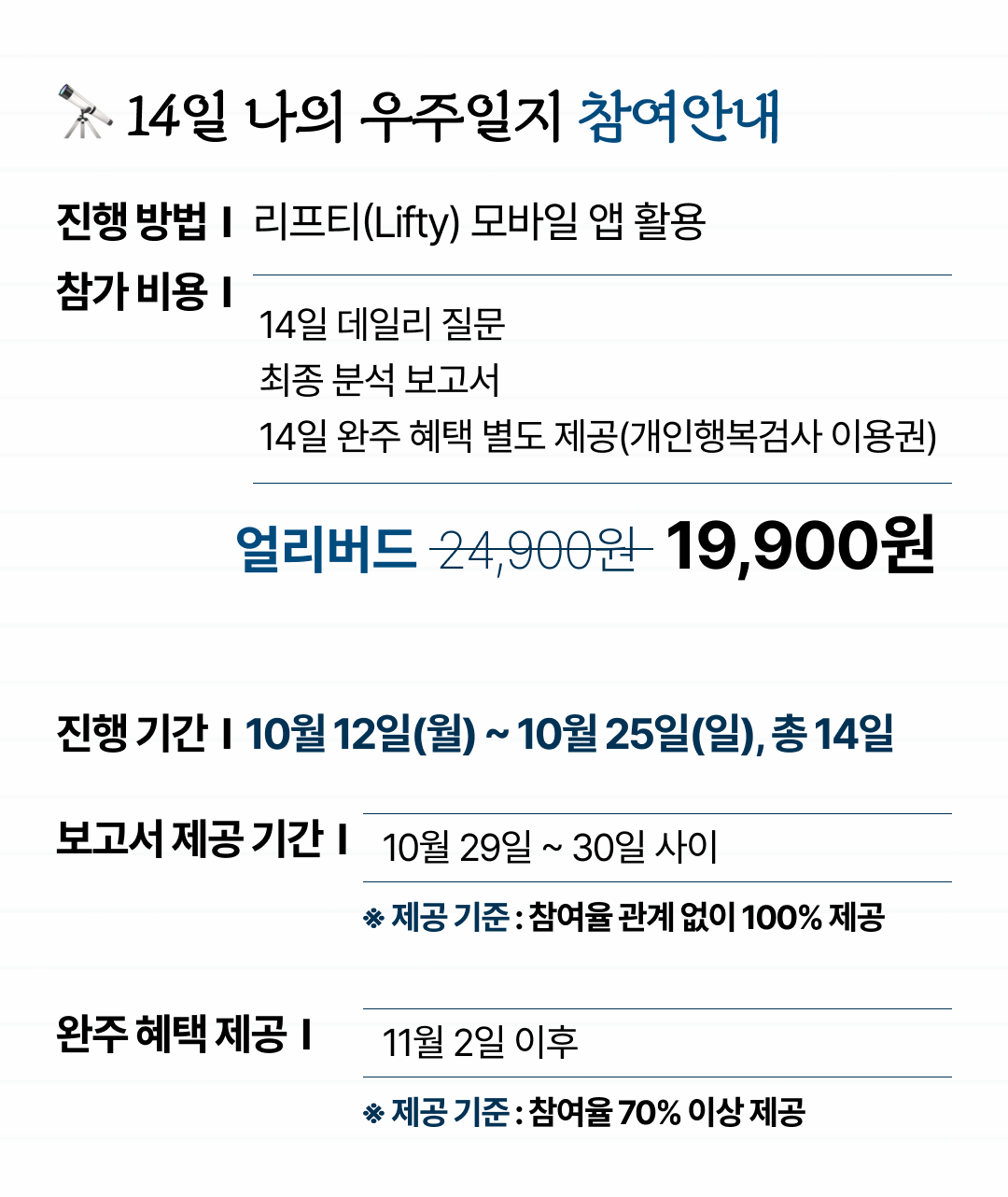 내 안의 우주, 14일 간의 관측일지🔭나를 관측하는 14일의 기록이 나만의 별자리 보고서로
