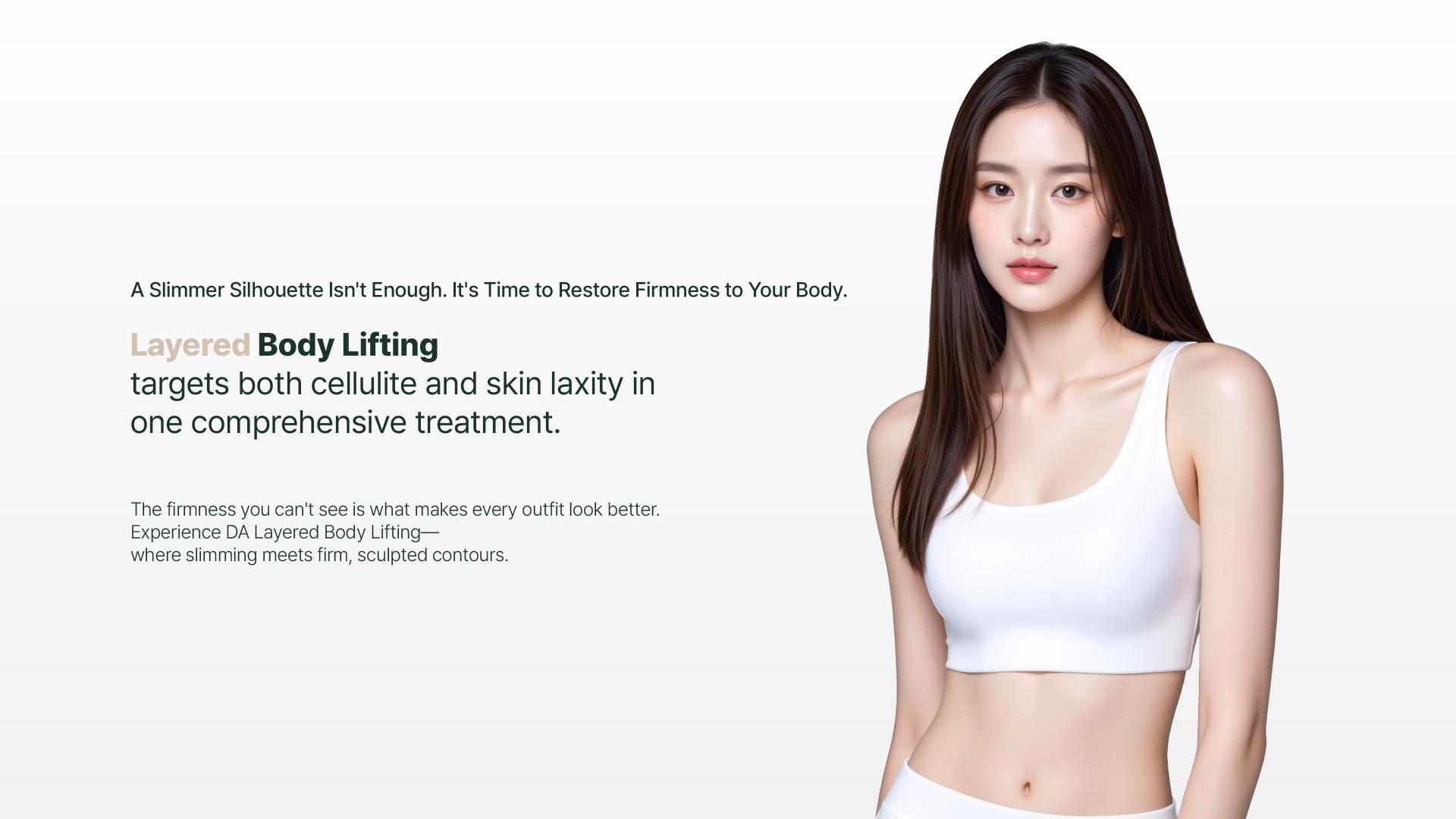 Layered Body Lifting targets both cellulite and skin laxity in one comprehensive treatment