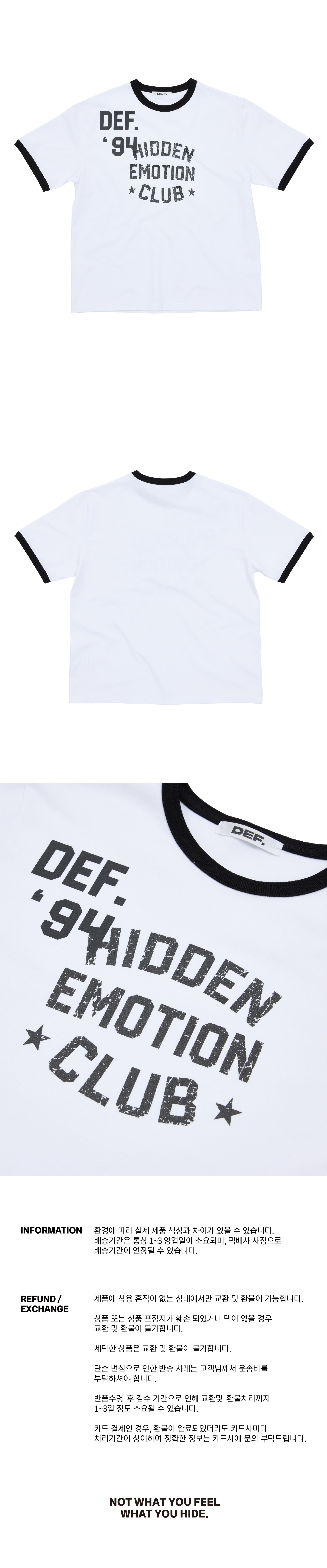 DEF HIDDEN EMOTION CLUB 1/2 TEE BLACK