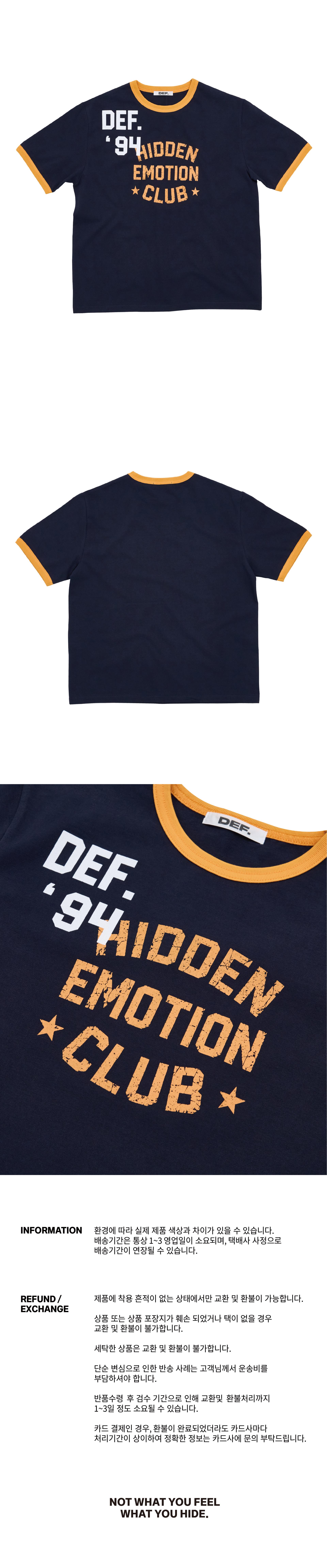 DEF HIDDEN EMOTION CLUB 1/2 TEE NAVY