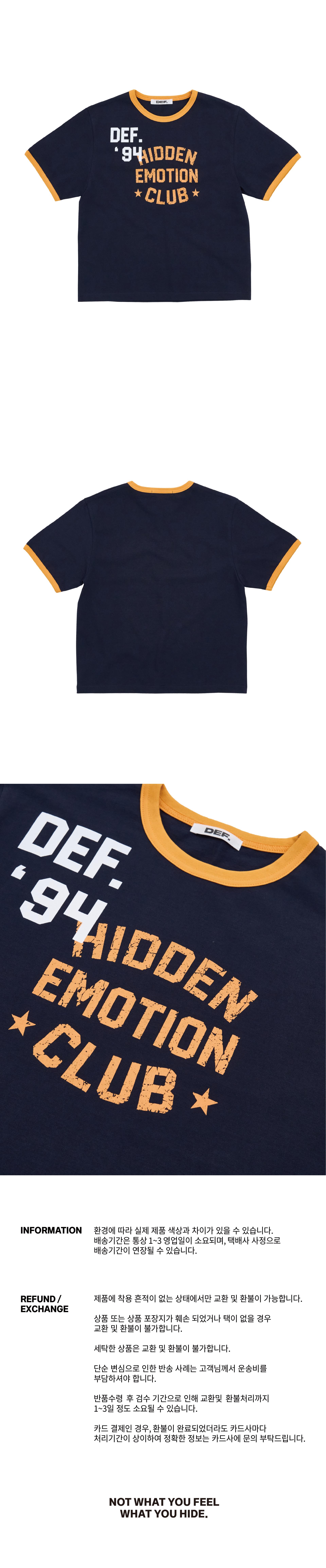 DEF WOMEN HIDDEN EMOTION CLUB 1/2 TEE NAVY