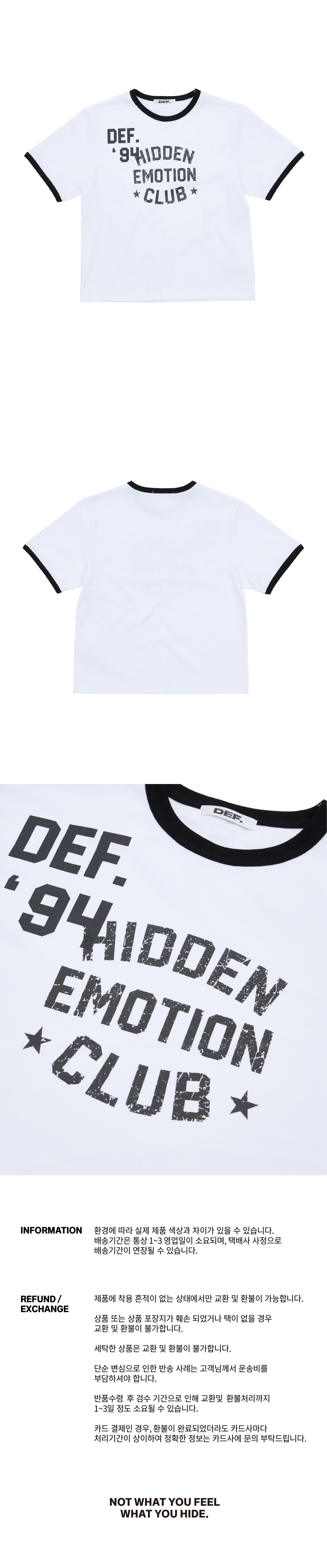 DEF WOMEN HIDDEN EMOTION CLUB 1/2 TEE WHITE