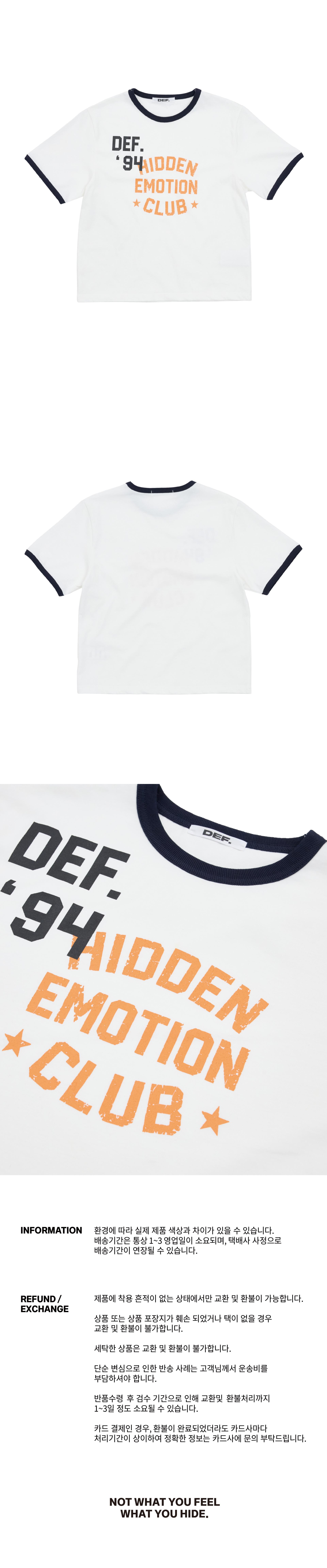 DEF WOMEN HIDDEN EMOTION CLUB 1/2 TEE IVORY