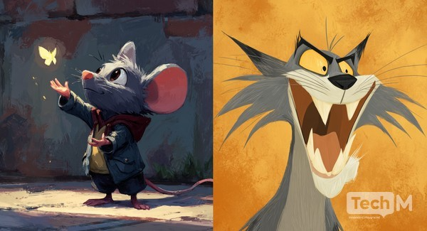 조력자인 쥐 '미노'와 악당 고양이 '닙닙' 캐릭터 / 사진=배수현 기자