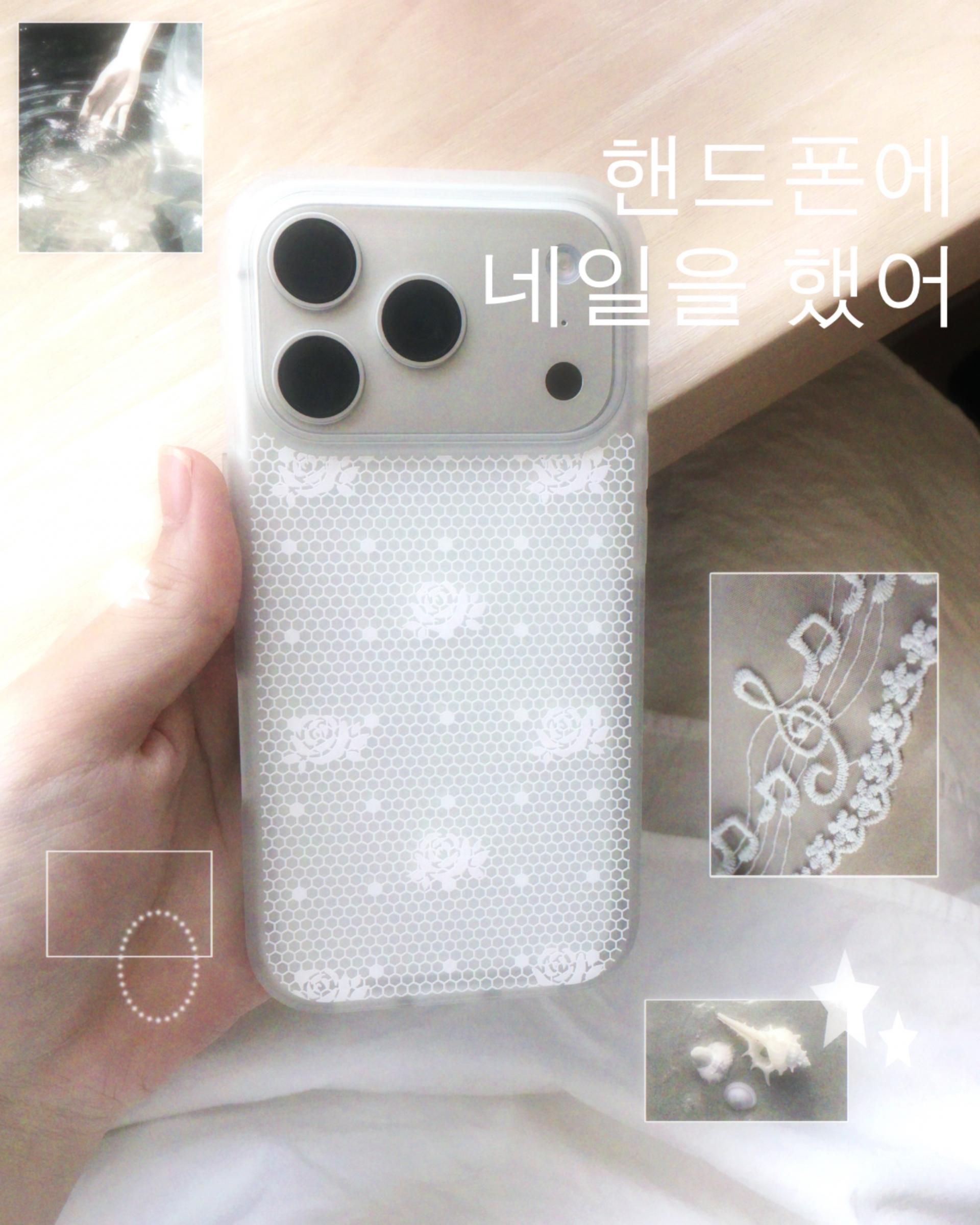 로즈 레이스 반투명 케이스 (2 color)