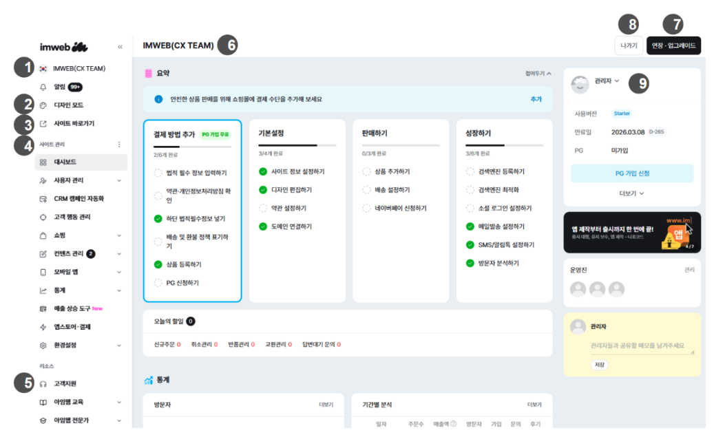 아임웹 템플릿 구매