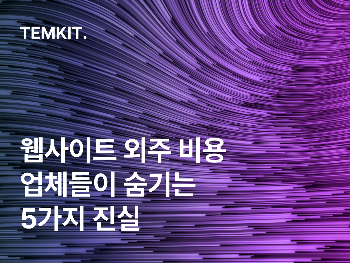 웹사이트 외주 비용