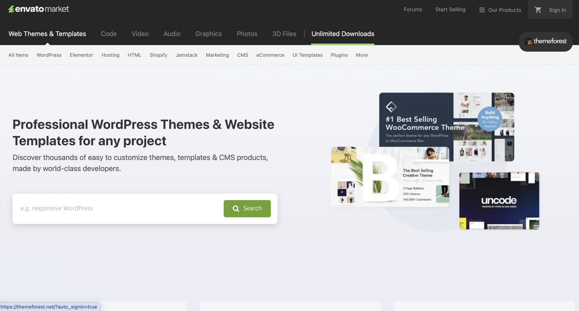 테마포레스트 themeforest