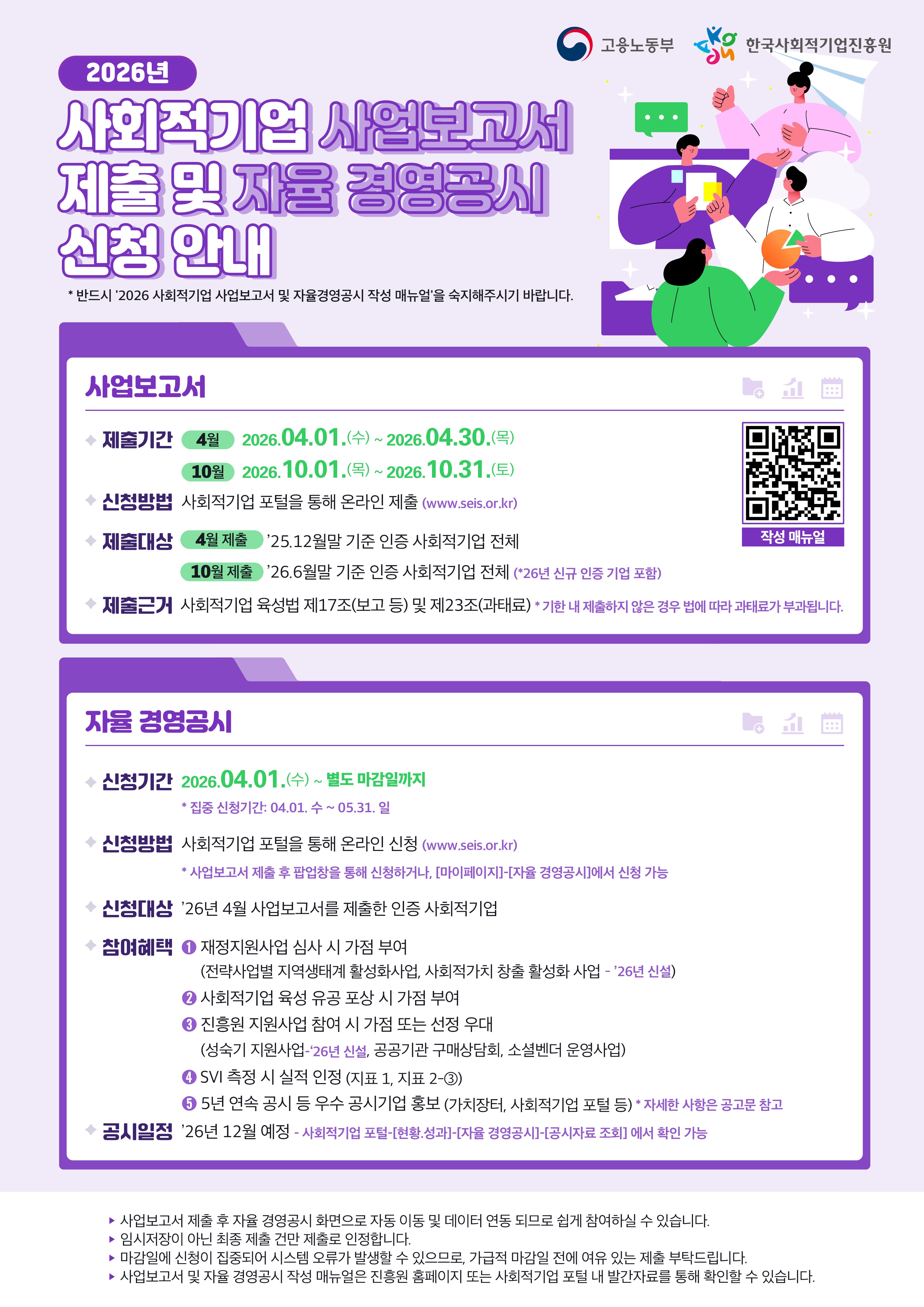 '[공공지원서비스본부] 2026년 4월 사회적기업 사업보고서 작성 매뉴얼 (~26.4.30(목) 제출 마감)' 이미지 1 / 1