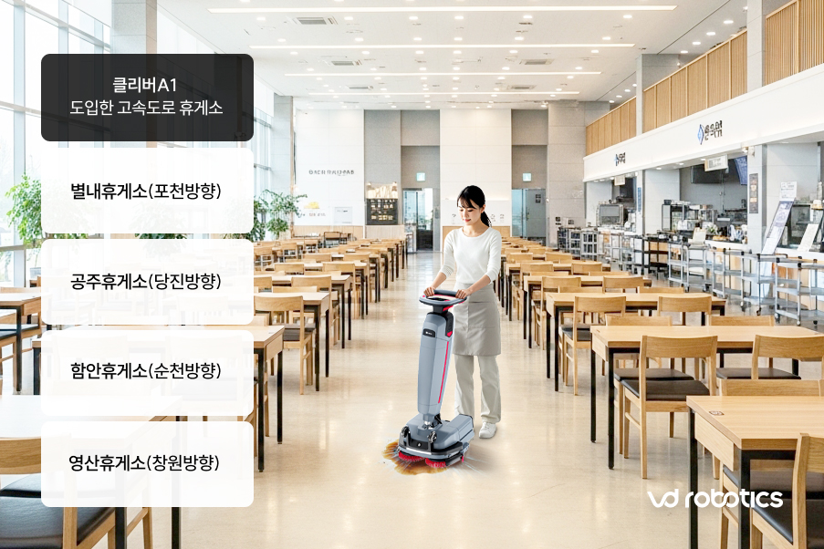 [사진자료] 브이디로보틱스, 고속도로 휴게소에 클리버A1 공급.jpg