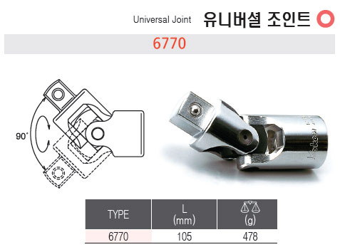 코켄 3/4인치 유니버셜 조인트 6770