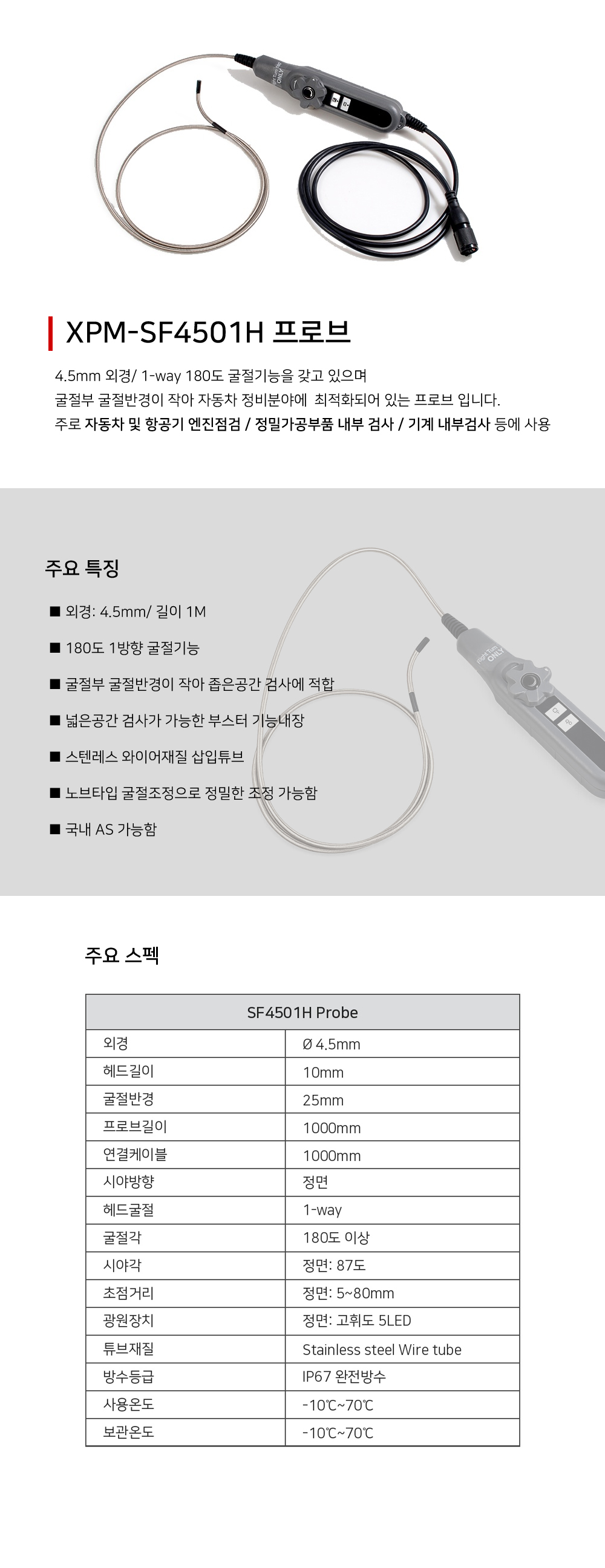 차량 엔진 내시경 카메라 세트 [F300-SF4501H]