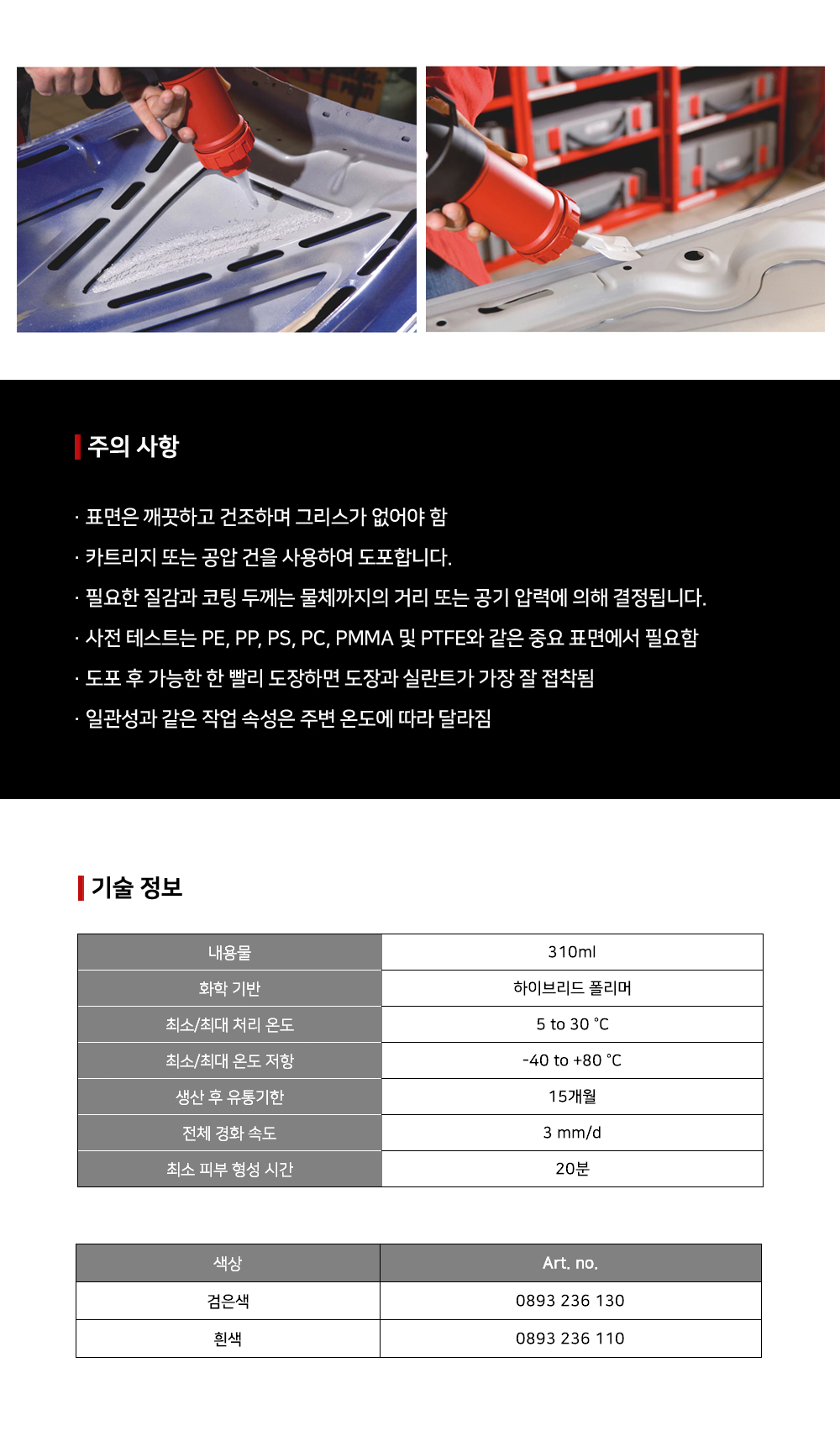 뷔르트 본드 씰 콤비, 올인원(흰색/검정)