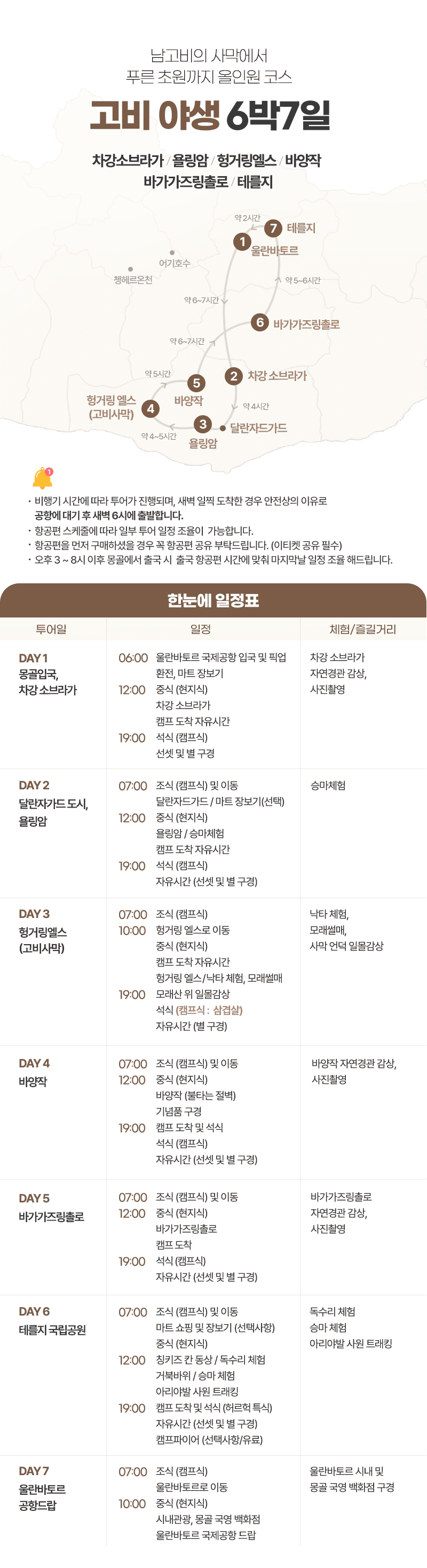 [6박7일] 몽골 남고비 야생투어