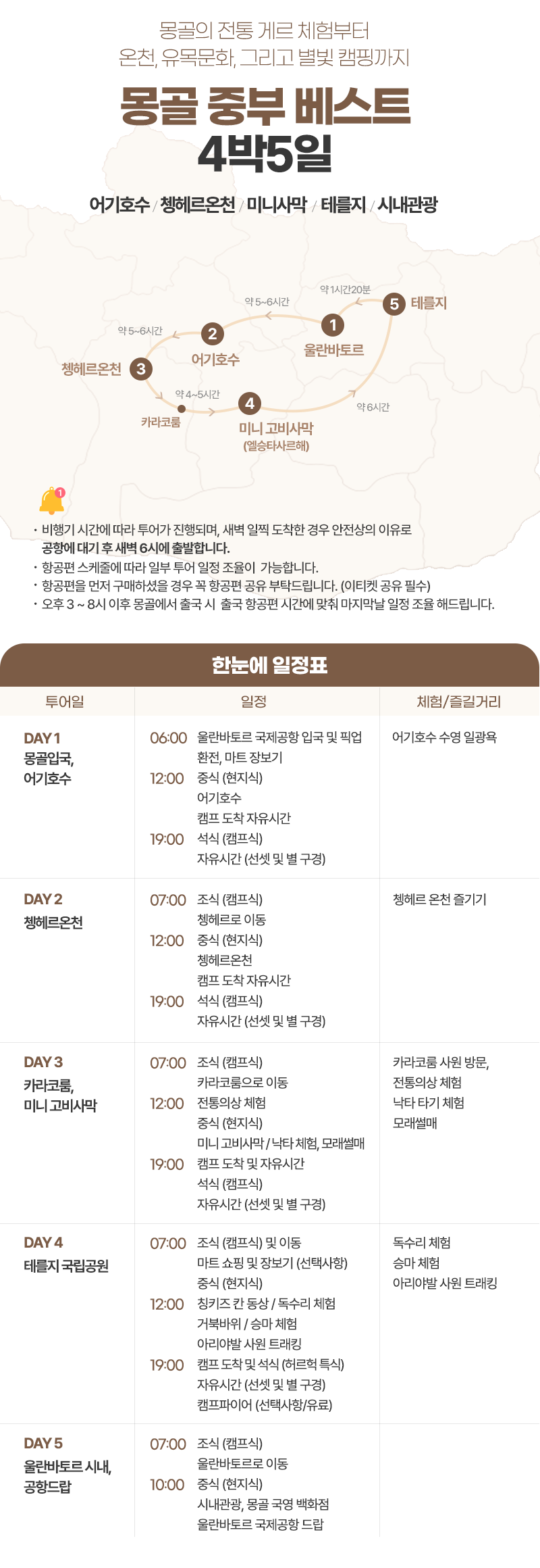 [4박5일] 몽골 중부 베스트