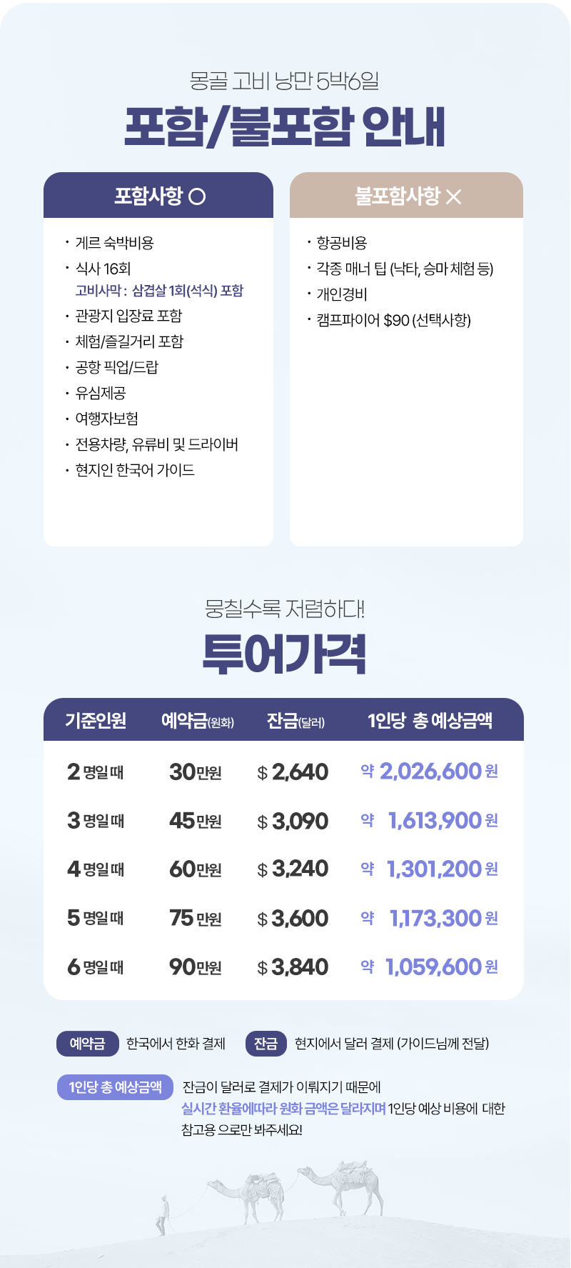 [5박6일] 몽골 남고비 낭만투어