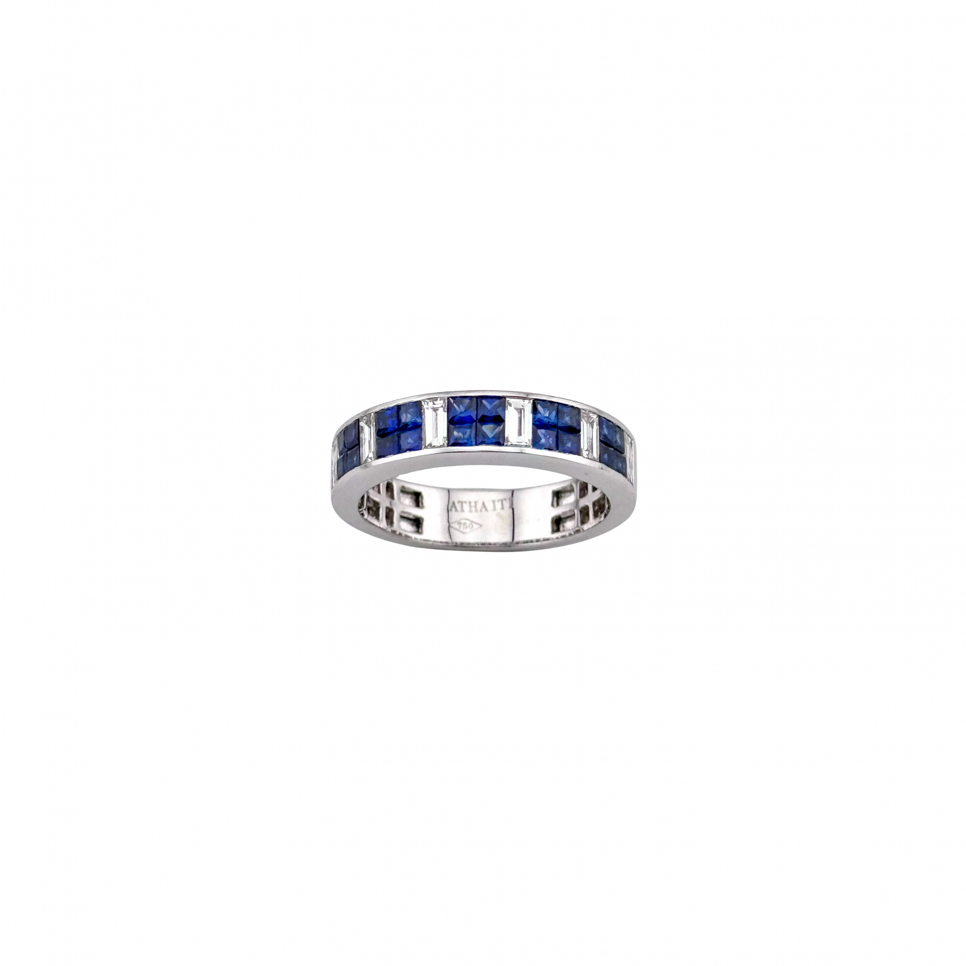 Grid Sapphire Invisible Ring