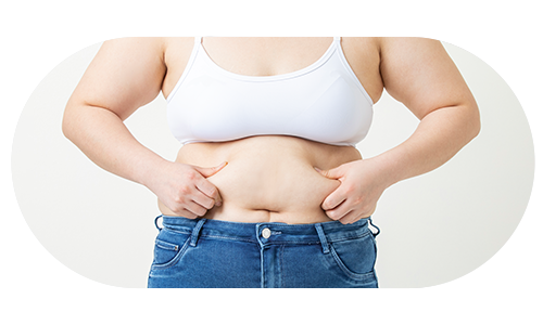 뱃살을 걱정하는 여성