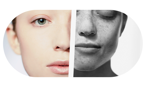 좌측 컬러, 우측 흑백의 두 여성의 모습