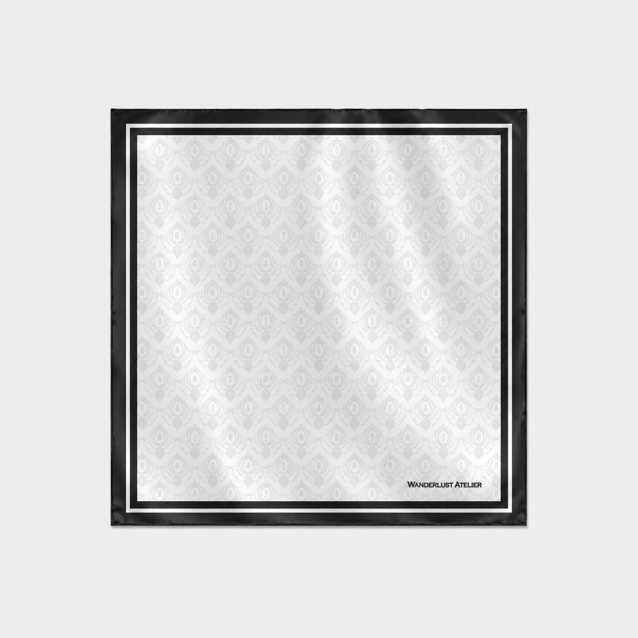 THE ATELIER FRAME SILK SCARF - Black & White