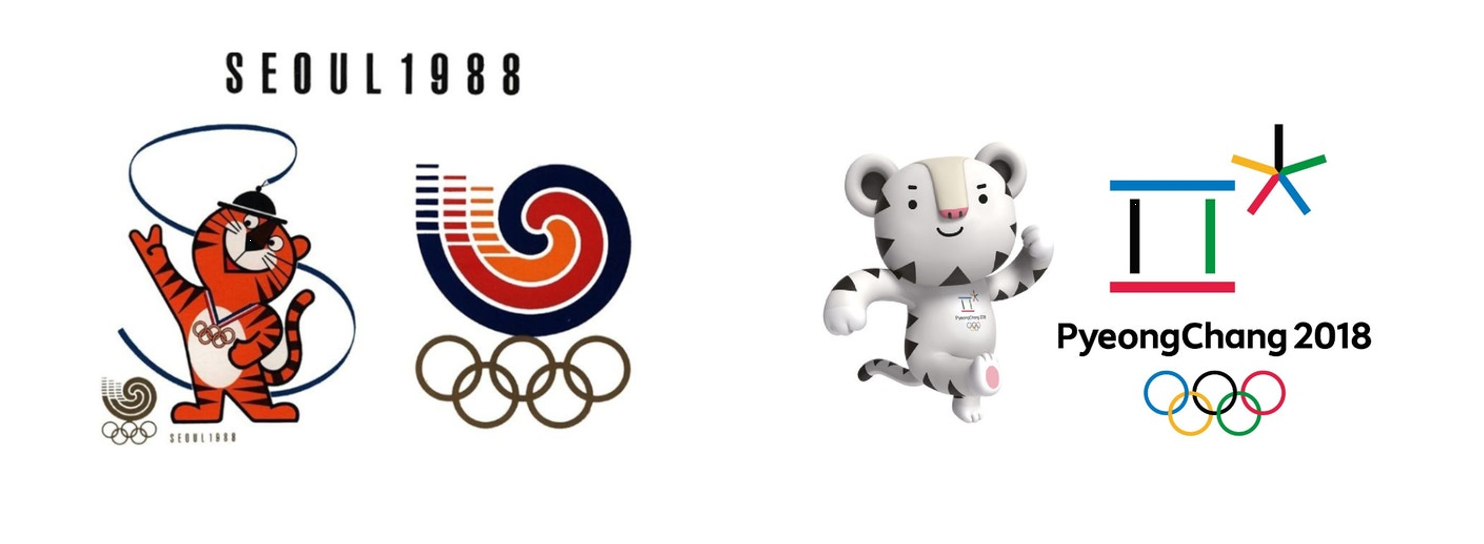 1988 Seoul Olympics and 2018 PyeongChang Winter Olympics Mascot