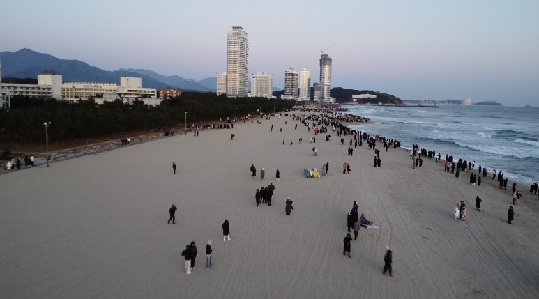 양양서핑학교 새해 일출 서핑