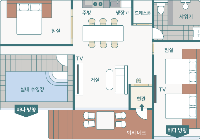 동해 오션뷰 독채 풀빌라 리브포레스트 객실 - 포레스트