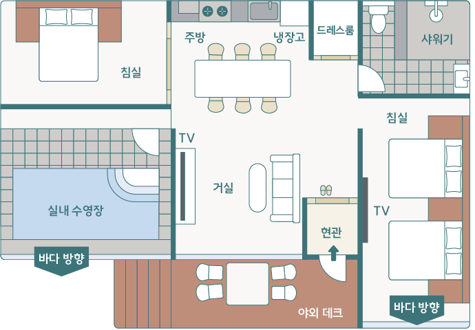 동해 오션뷰 독채 풀빌라 리브포레스트 객실 - 포레스트