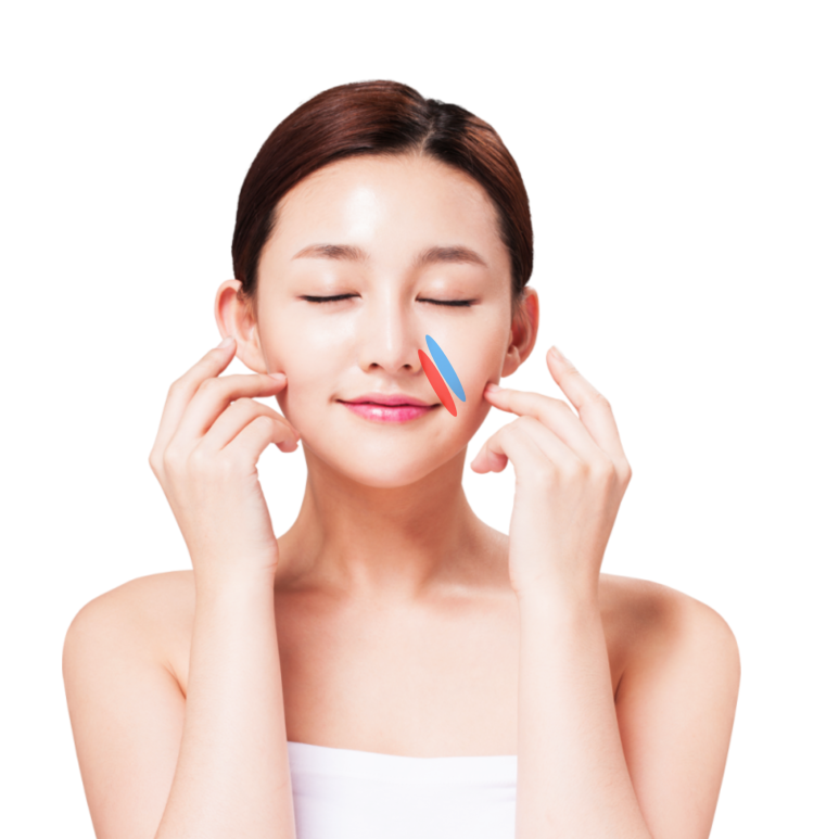팔자 주름 위치 이미지