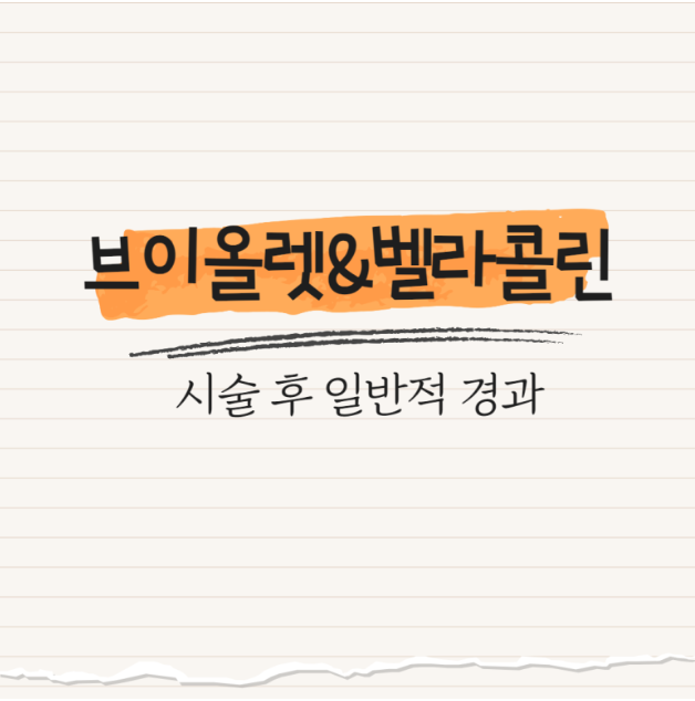 브이올렛&벨라콜린 : 시술 후 일반적 경과