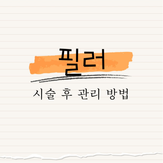 필러 : 시술 후 관리 방법