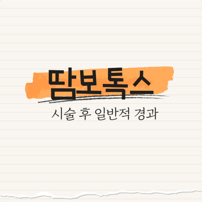 땀보톡스 시술 후 일반적 경과