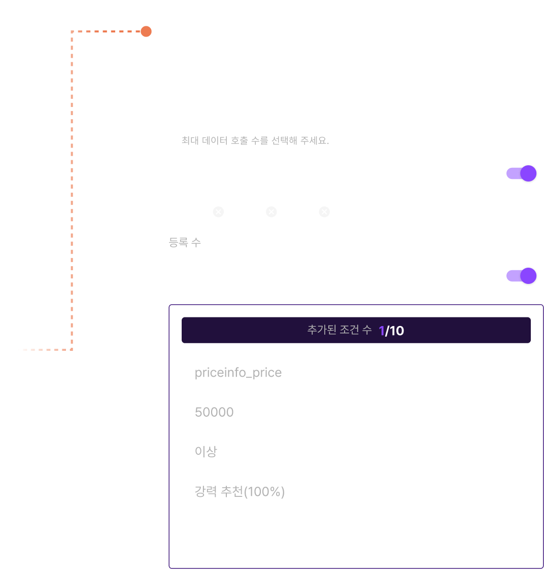 젠서 시뮬레이터의 결과 설정 화면