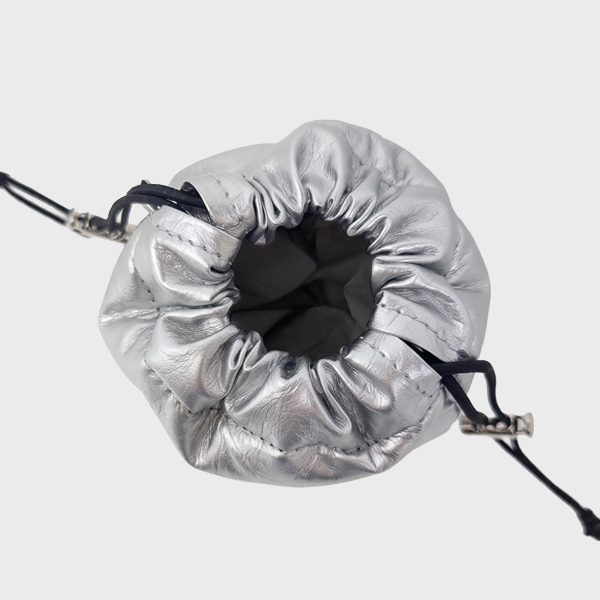 Silver Drawstring Pouch