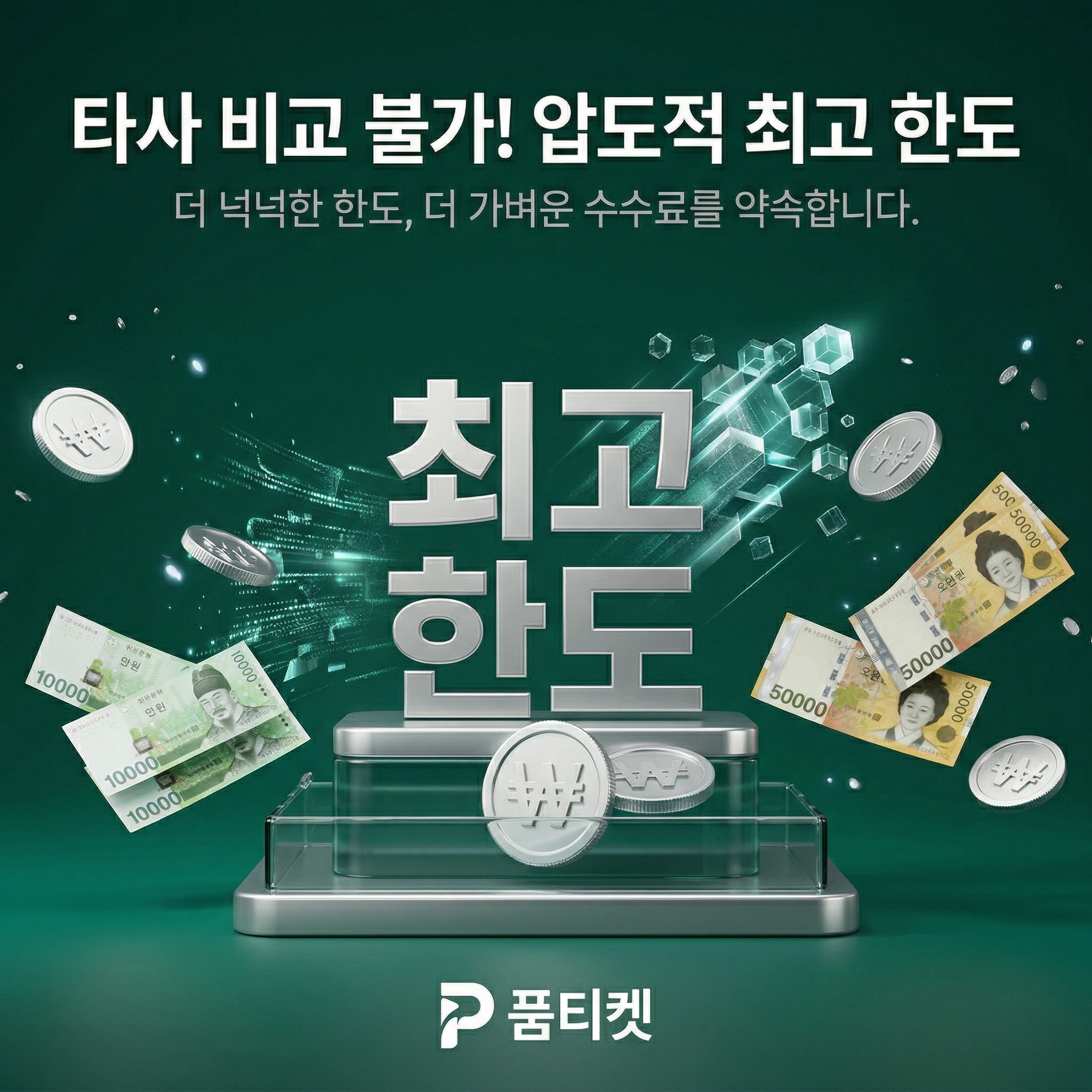 품티켓 정보이용료 신속 입금