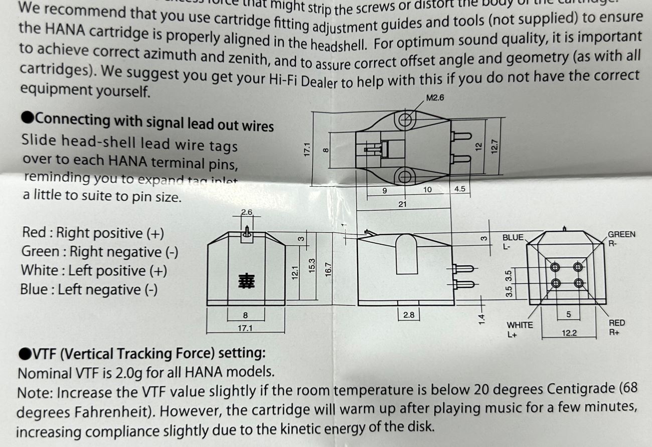 Hana ML Moving Coil Cartridge (하나 ML 무빙코일 카트리지)