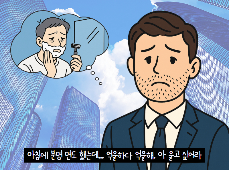 남자 수염 레이저 제모 시술 전후 비교 이미지