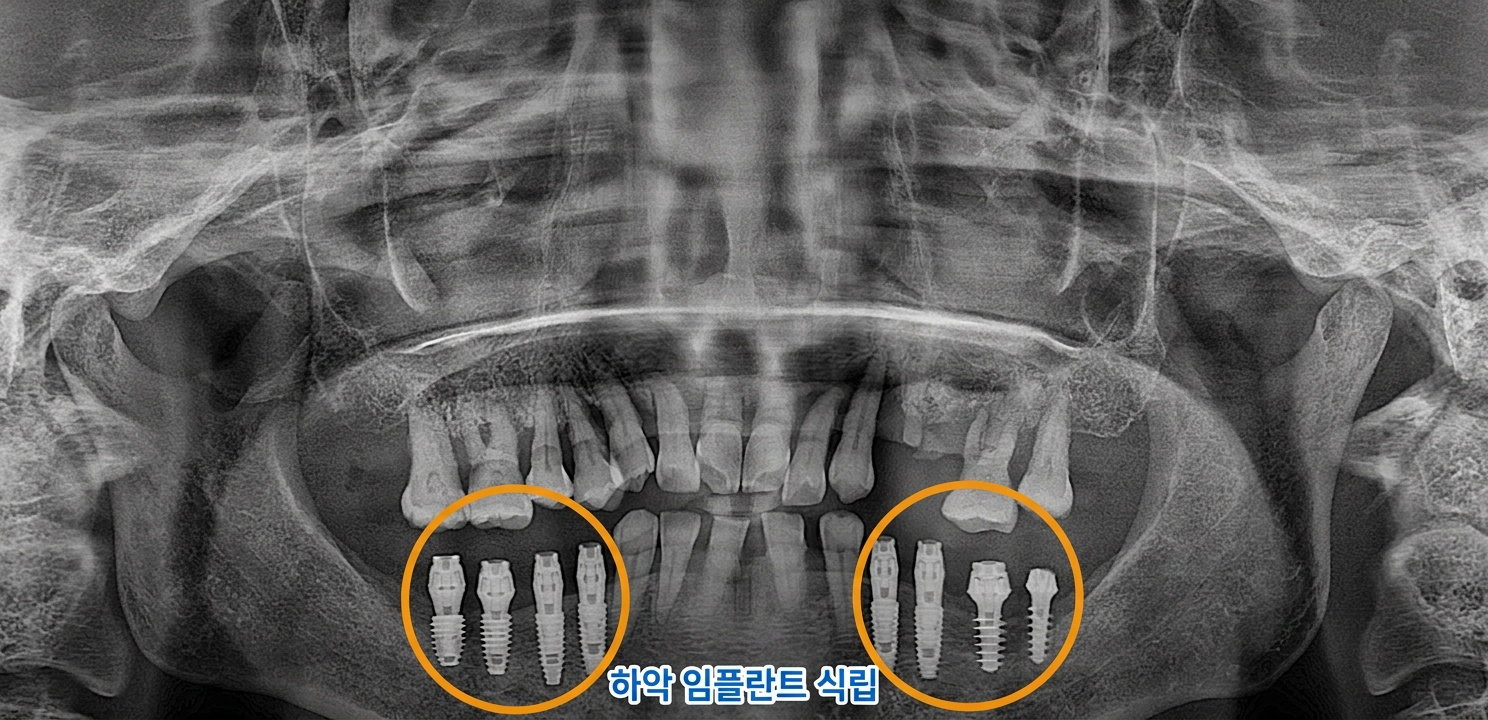 [치료 중] 하악 좌 우 구치부 임플란트 8개 식립