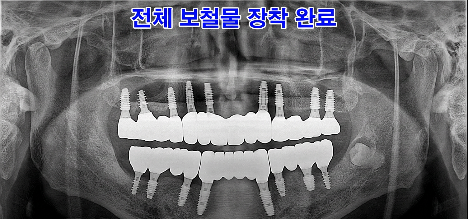 [치료 후] 하악 임플란트 장착 완료