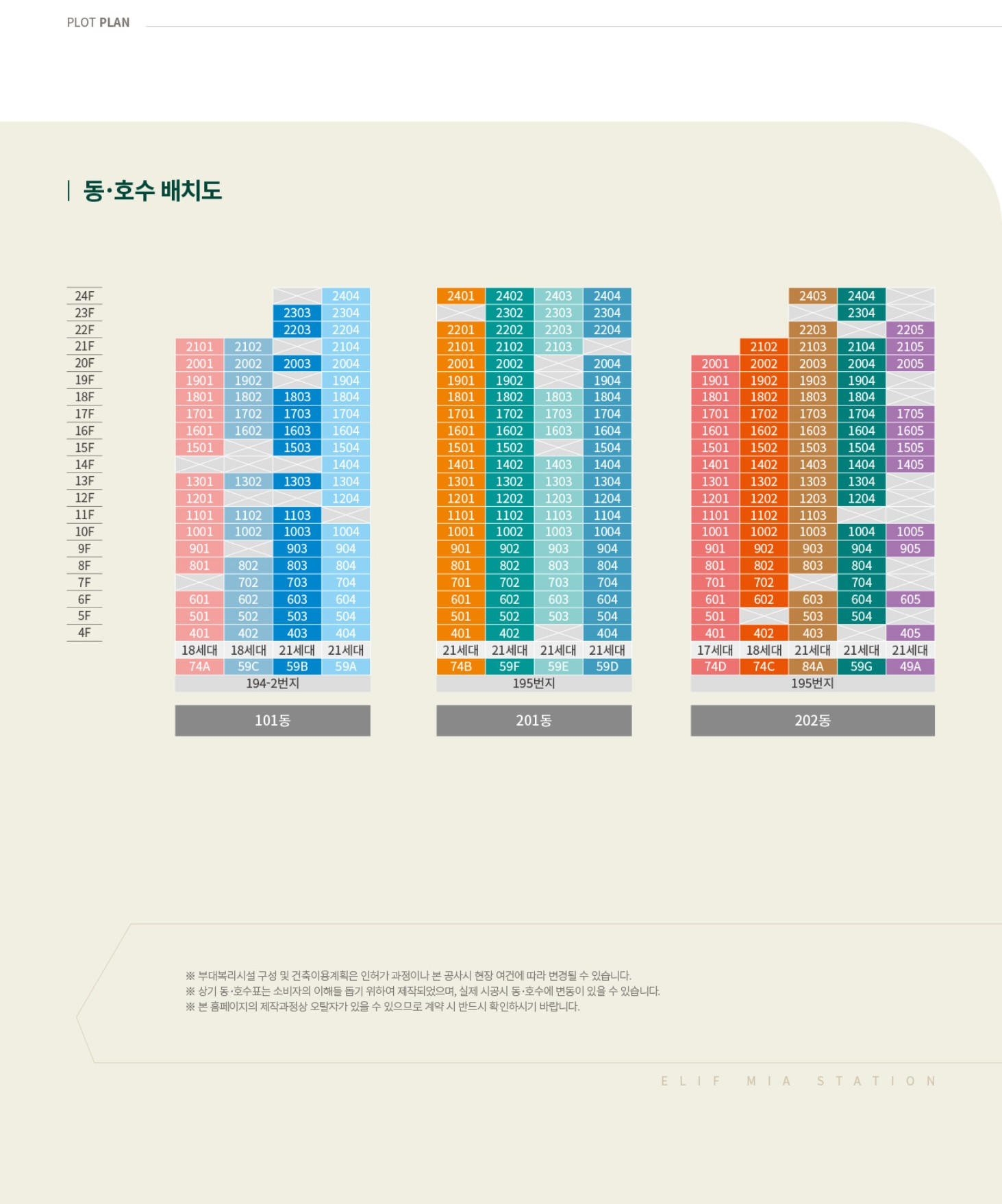 엘리프 미아역 1단지 동호수배치도