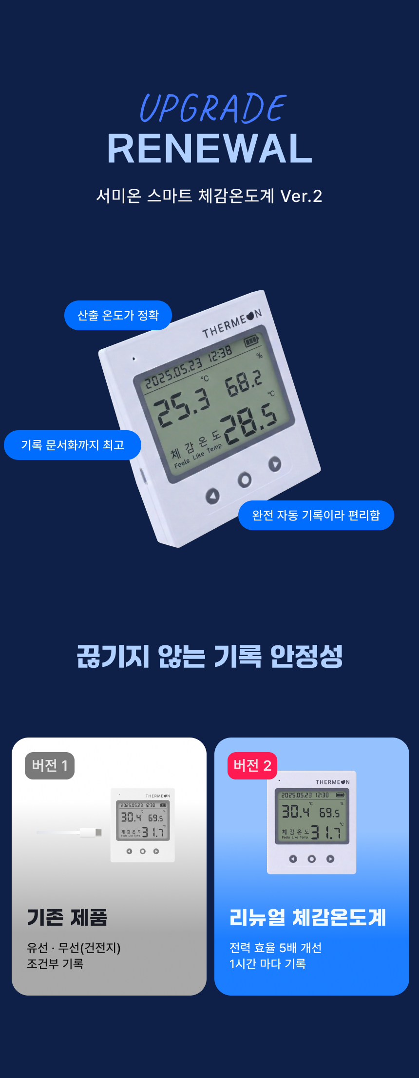 [서미온] 스마트 체감온도계 / 체감온도 측정기 / 체감온도 기록 온습도계