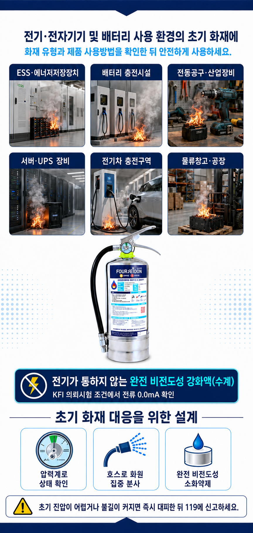 비전도성 AC급 수계 소화장치 포세이돈 2.8kg(판매점회원)