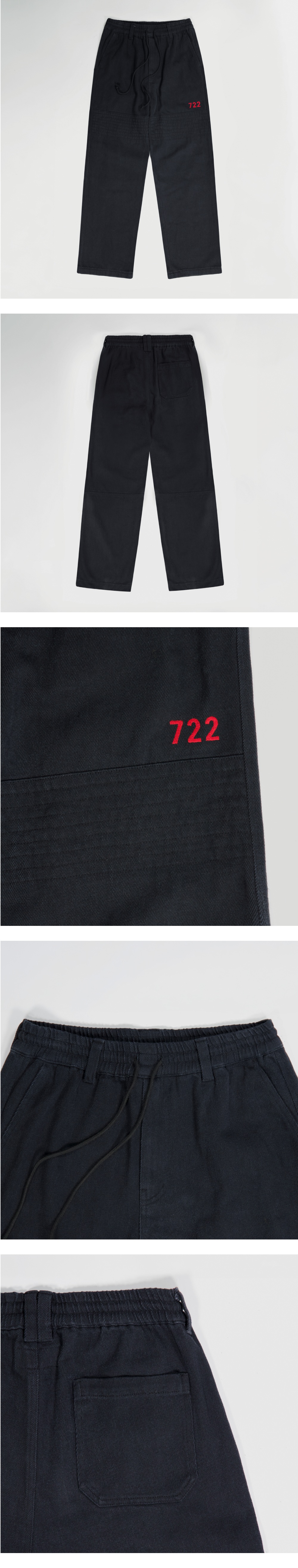 722 Loose Twill Trousers Black