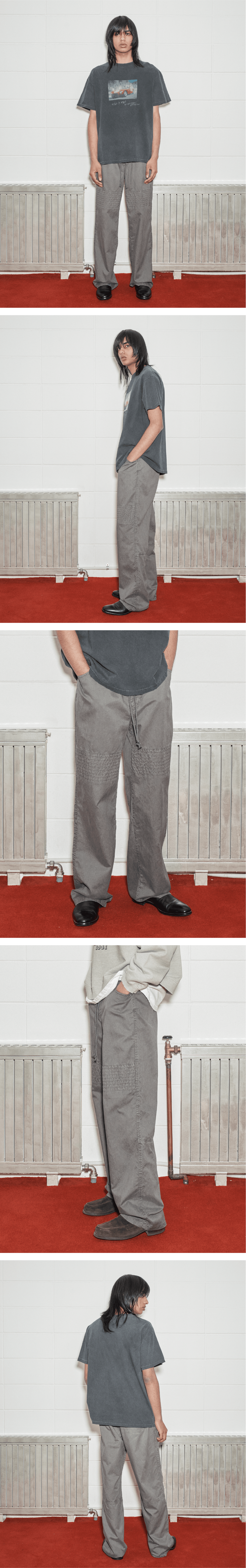 Miglia Old Draped Trousers Steel Gray