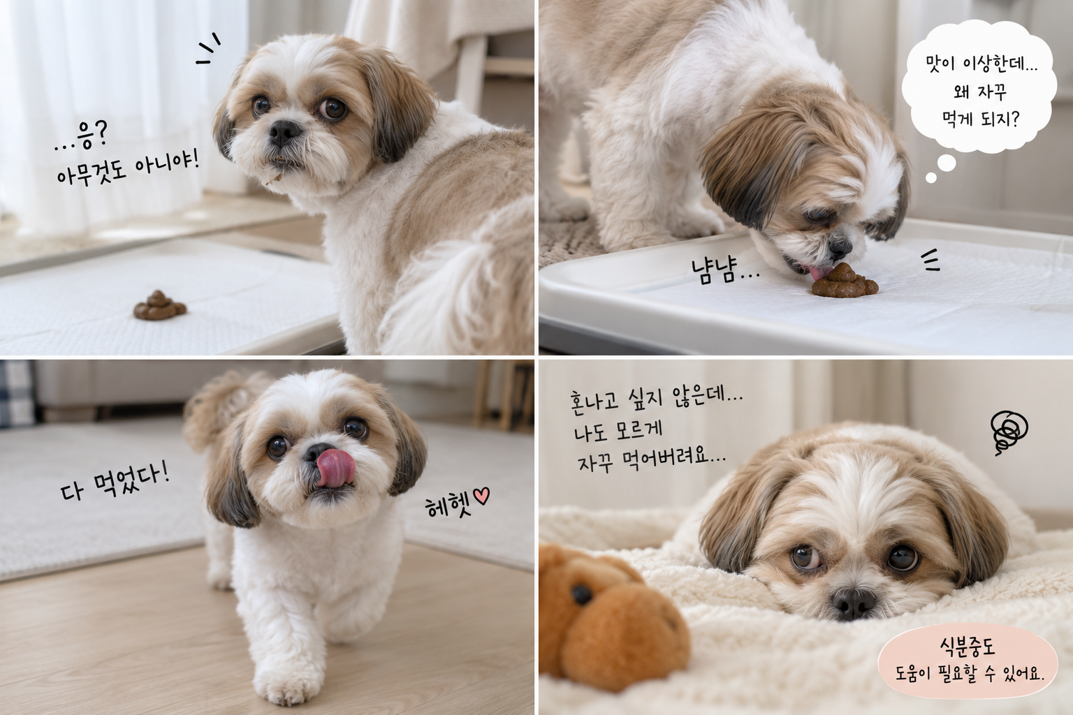 강아지 식분증 이유 교정방법